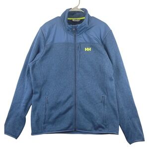 Helly Hansen Full Zip Fleece Jacket Men's 2XL Blue HH Logo Outdoor Casual